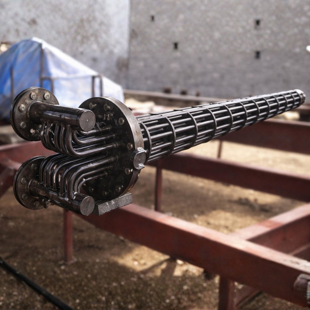 Studding work for bed evaporator tubes