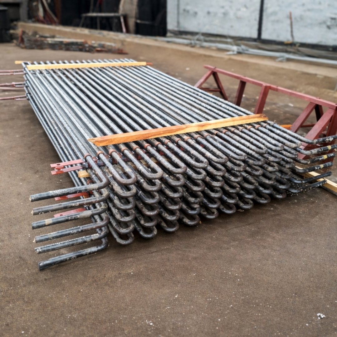 Studding work for bed evaporator tubes