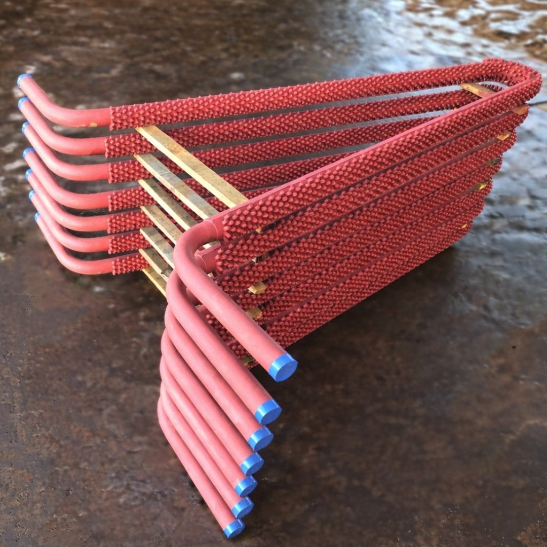 Studding work for bed evaporator tubes